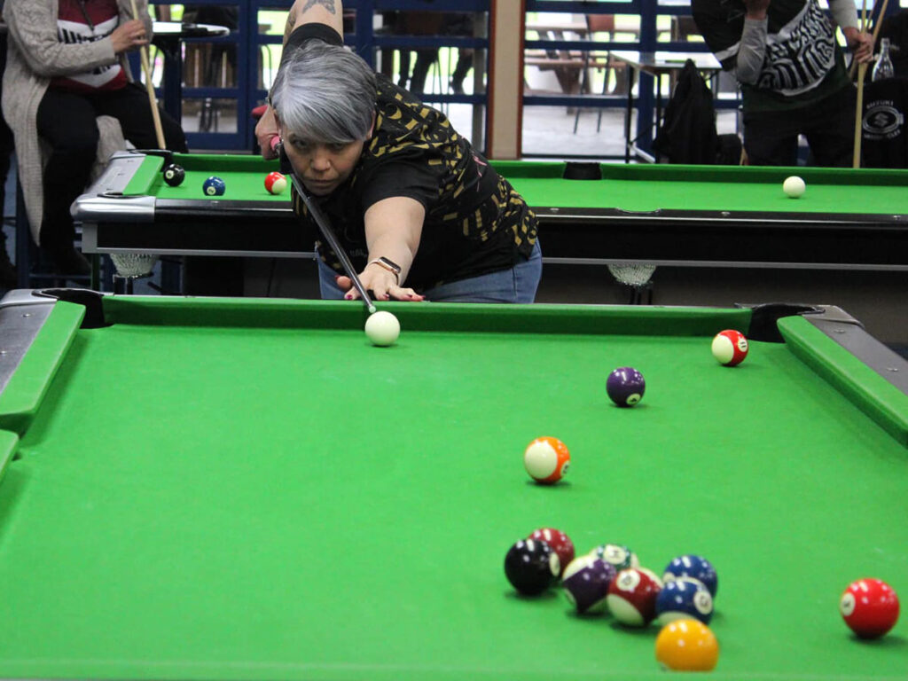 Playing Pool at South Taranaki Club
